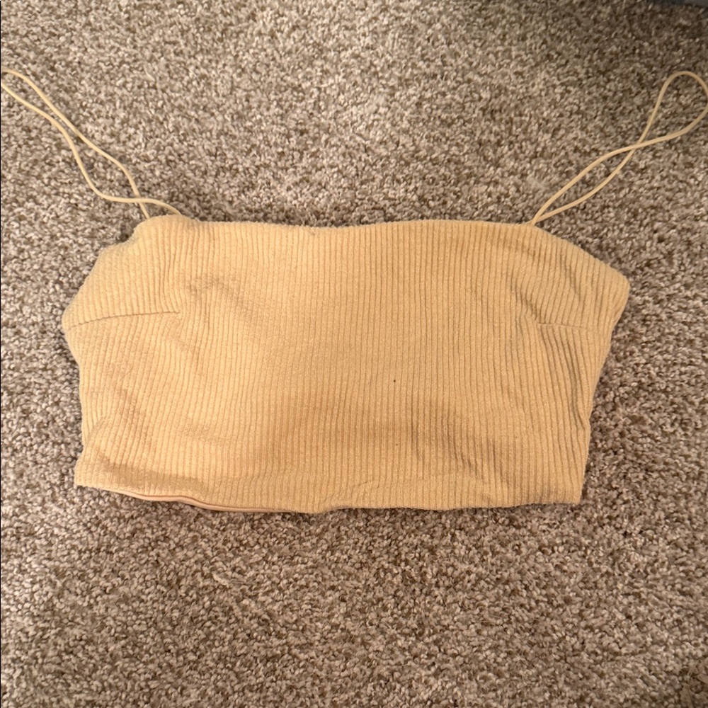 Forever 21 Tan Ribbed Crop Top
